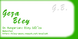 geza bley business card